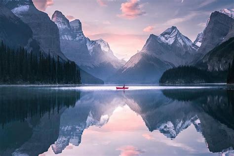 One man and river reflection